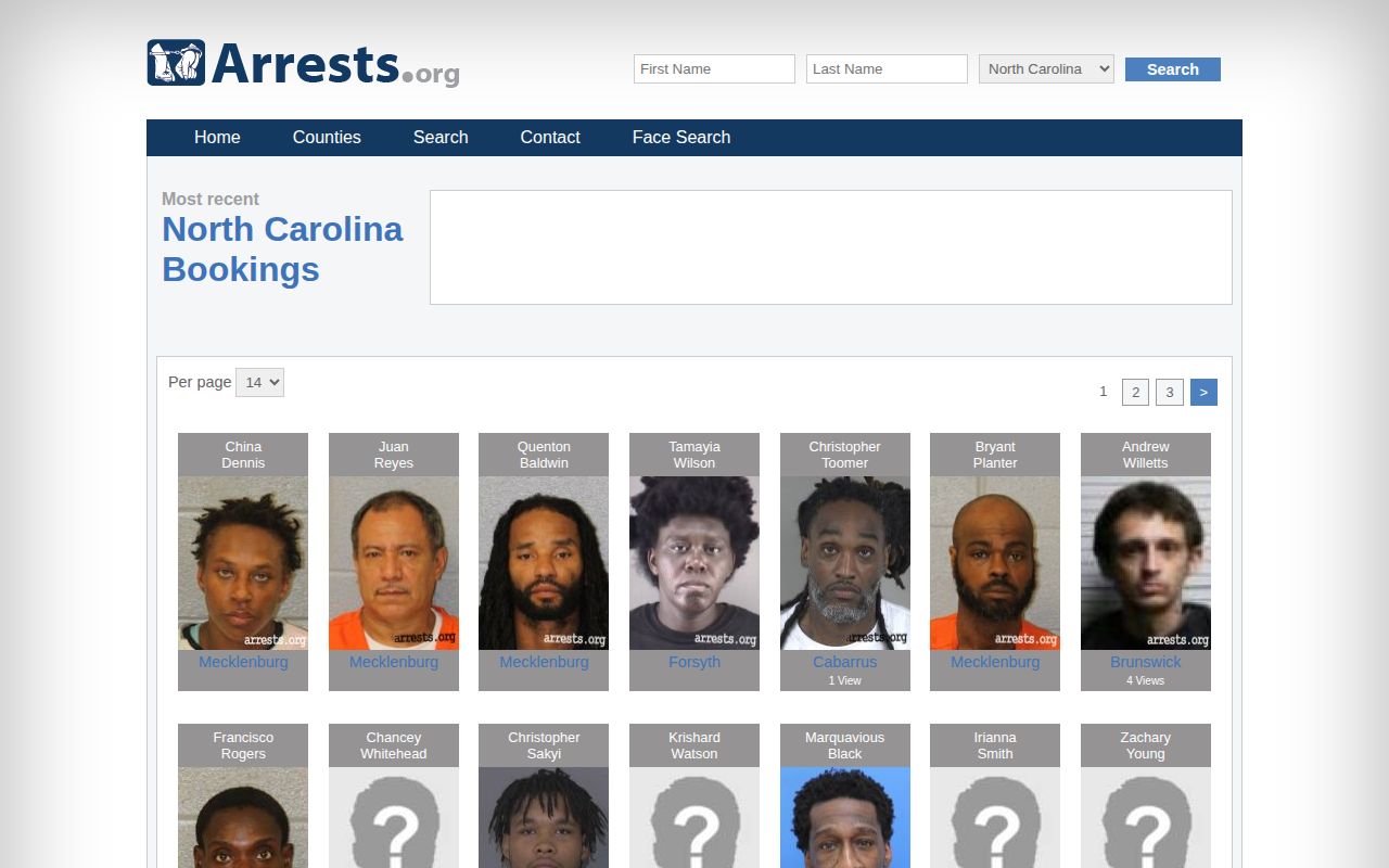 North Carolina statewide arrest search reference for Halifax County crime news